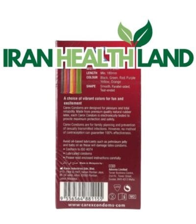 کاندوم CareX مدل Colours بسته ۱۲ عددی